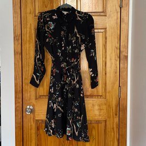 Nanette Lepore Midi Black Flower Dress